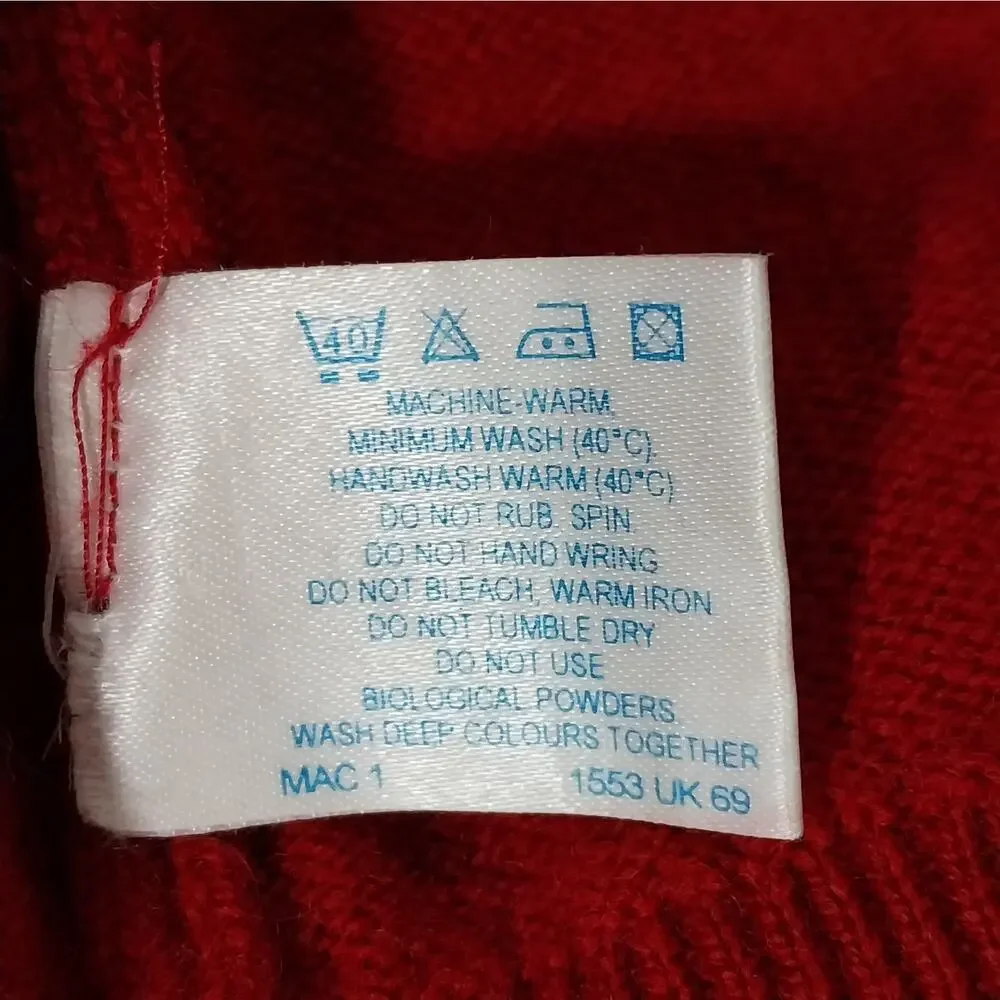 MACKINNON OF SCOTLAND! 100% FINE NEW WOOL RED DELICIOUS SWEATER VEST! SZ XXL